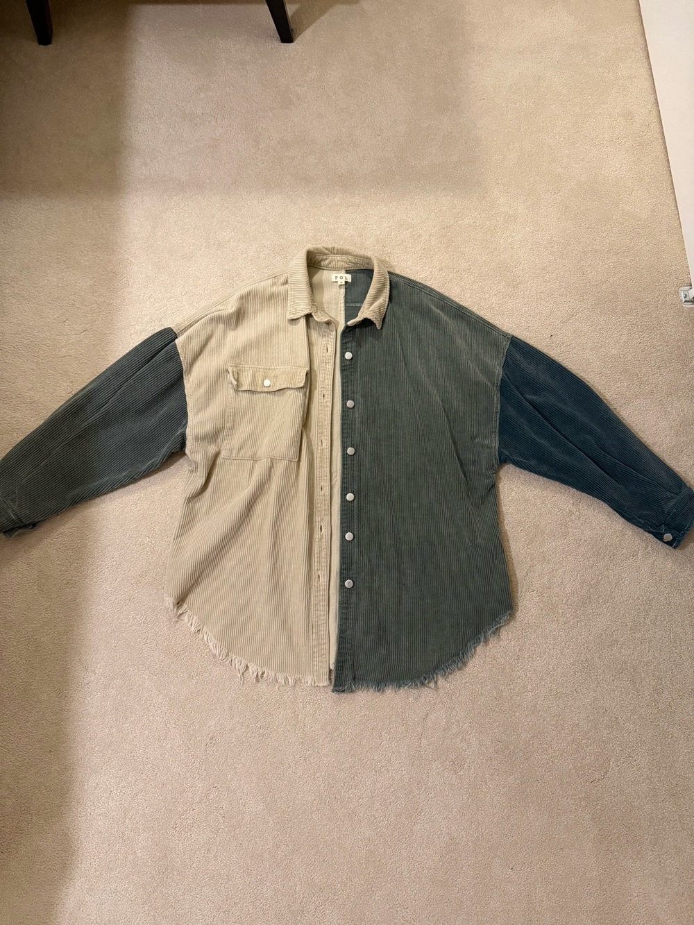 Pol patchwork corduroy long sleeve
